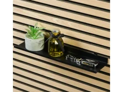 New Denpanels Regal schwarz für Akustikpaneel 40 cm inkl. Schrauben