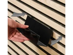 Denpanels Regal schwarz mit 4 Haken 21,5 cm inkl. Schrauben