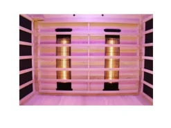Best Dewello Infrarotkabine Sauna Pierson 135cm x 105cm 2 Personen Vollspektrum & Karbonstrahler Hemlock Tannenholz