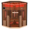 Sale Dewello Infrarotkabine Sauna Kenora 140cm x 140cm 3 Personen Vollspektrum & Karbonstrahler Hemlock