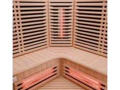 Sale Dewello Infrarotkabine Sauna Kenora 140cm x 140cm 3 Personen Vollspektrum & Karbonstrahler Hemlock