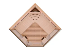 Sale Dewello Infrarotkabine Sauna Kenora 140cm x 140cm 3 Personen Vollspektrum & Karbonstrahler Hemlock