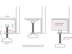 Dobar Balkon-Meisenknödelhalter 86 cm x 100 cm Metall