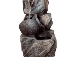 Dobar Design-Zimmerbrunnen Polyresin in Felsen-Optik Grau