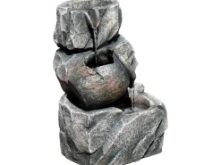 Dobar Design-Zimmerbrunnen Polyresin in Felsen-Optik Grau