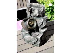 Dobar Design-Zimmerbrunnen Polyresin in Felsen-Optik Grau