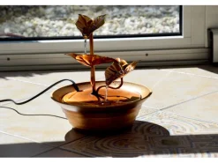 Dobar Design-Zimmerbrunnen Metall und Kunststoff mit Deko-Steinen Braun