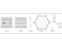 Dobar Freilaufgehege-Set 6-eckig