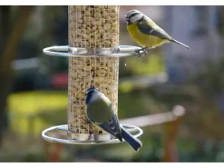 Dobar Futterspender mit Gitterröhre 14 cm x 14 cm x 26 cm Silber