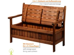 Dobar Gartenbank 2-Sitzer Kiefernholz geölt Braun 89 x 115 x 58 cm FSC®