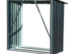 Dobar Kaminholzregal Madera Metall Grau 163 cm x 83 cm x 154 cm