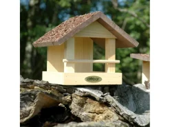 Best Dobar Kleines Vogelfutterhaus mit Rindendach 20 cm x 22,5 cm x 18 cm Kiefer