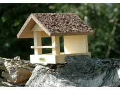 Best Dobar Kleines Vogelfutterhaus mit Rindendach 20 cm x 22,5 cm x 18 cm Kiefer