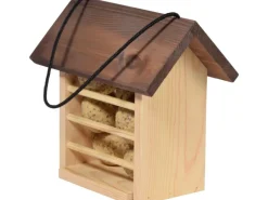 Dobar Meisenknödelhalter Kieferholz Futterstation für Wildvögel 22 x 14 x 21 cm