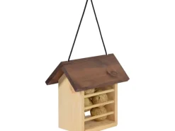 Dobar Meisenknödelhalter Kieferholz Futterstation für Wildvögel 22 x 14 x 21 cm