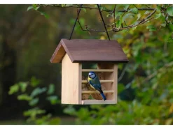 Dobar Meisenknödelhalter Kieferholz Futterstation für Wildvögel 22 x 14 x 21 cm