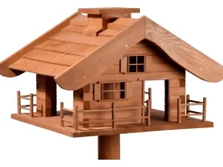 Outlet Dobar Vogelfutterhaus Almhütte mit Futtersilo 66 cm x 66 cm x 136,5 cm Braun