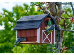 Outlet Dobar Vogelfutterhaus Katthult 31,5 cm x 22 cm x 24 cm Rot-Schwarz