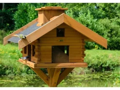 Outlet Dobar Vogelhaus Blockhaus Gipfel 84 cm x 78 cm x 53 cm Kiefer Braun FSC®