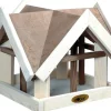 Dobar Vogelhaus mit Antikfinish 37 x 37 x 43 cm Braun-Weiß