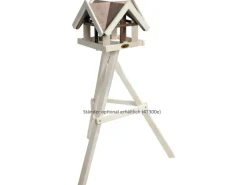 Dobar Vogelhaus mit Antikfinish 37 x 37 x 43 cm Braun-Weiß