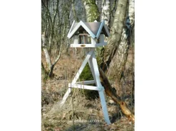 Dobar Vogelhaus mit Antikfinish 37 x 37 x 43 cm Braun-Weiß