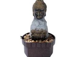Discount Dobar Zimmerbrunnen Buddha Lotusblüte in Steinoptik mit Deko-Steinen