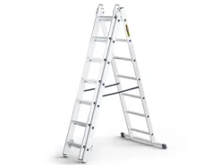 DRABEST Vielzweckleiter 3 x 7 Sprossen Aluminium