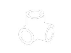 Dreiweg-Eckstück 90° für Stahlrohr Ø 2,7 cm