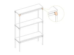 Dreiweg-Eckstück 90° für Stahlrohr Ø 2,7 cm