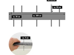 Best DuneDesign 2 Bierbank Auflagen zum Wenden 220 x 25 x 2 cm inkl. 12 Bodenschoner