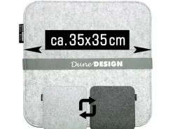 Hot DuneDesign 4 Eckige Sitzkissen aus Filz 35 x 35 cm in Grau und Hellgrau