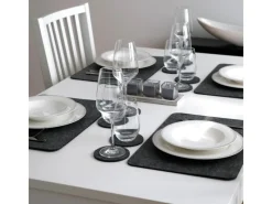 DuneDesign 4 Extradicke Tischsets aus Filz 43 x 30 x 0.5 cm Grau