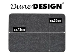 DuneDesign 4 Extradicke Tischsets aus Filz 43 x 30 x 0.5 cm Grau