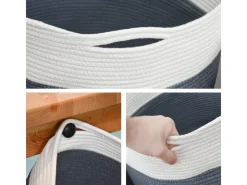 DuneDesign Aufbewahrungskorb aus Baumwolle 50 Liter Ø 38 x 46 cm