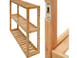 DuneDesign Bambus Regal für das Badezimmer 60 x 54 x 15 cm