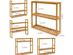 DuneDesign Bambus Regal für das Badezimmer 60 x 54 x 15 cm