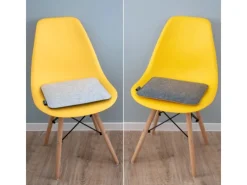 DuneDesign Eckiges Sitzkissen aus Filz 35 x 35 cm 30 mm Stark in Grau