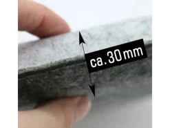 DuneDesign Eckiges Sitzkissen aus Filz 35 x 35 cm 30 mm Stark in Grau