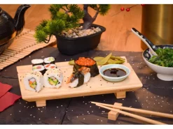 Sale DuneDesign 4er Set Japanisches Sushi Brett 27 x 16 x 4 cm mit Schälchen