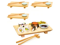 Sale DuneDesign 4er Set Japanisches Sushi Brett 27 x 16 x 4 cm mit Schälchen
