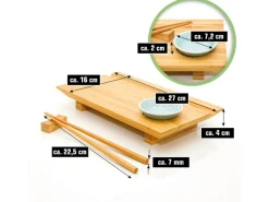 Sale DuneDesign 4er Set Japanisches Sushi Brett 27 x 16 x 4 cm mit Schälchen