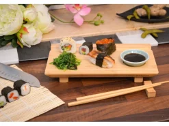 Sale DuneDesign 4er Set Japanisches Sushi Brett 27 x 16 x 4 cm mit Schälchen