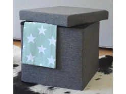 Outlet DuneDesign Faltbarer Sitzwürfel 38 x 38 x 38 cm mit Stauraum Dunkelgrau