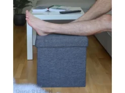 Outlet DuneDesign Faltbarer Sitzwürfel 38 x 38 x 38 cm mit Stauraum Dunkelgrau