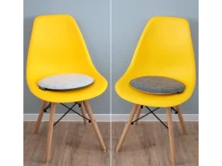 DuneDesign Rundes Sitzkissen aus Filz Ø 35 cm 30 mm Stark in Grau