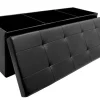 DuneDesign Sitzbank mit 120L Stauraum 110 x 38 x 38 cm in Schwarz
