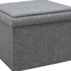 DuneDesign Sitzhocker mit Stauraum 56 x 56 x 40 aus Filz Grau