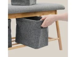 DuneDesign Toilettenpapier Aufbewahrungs Box aus Filz für 4 Klopapier Rollen