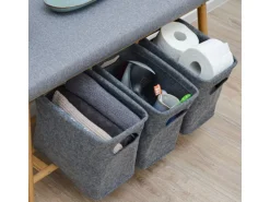 DuneDesign Toilettenpapier Aufbewahrungs Box aus Filz für 4 Klopapier Rollen